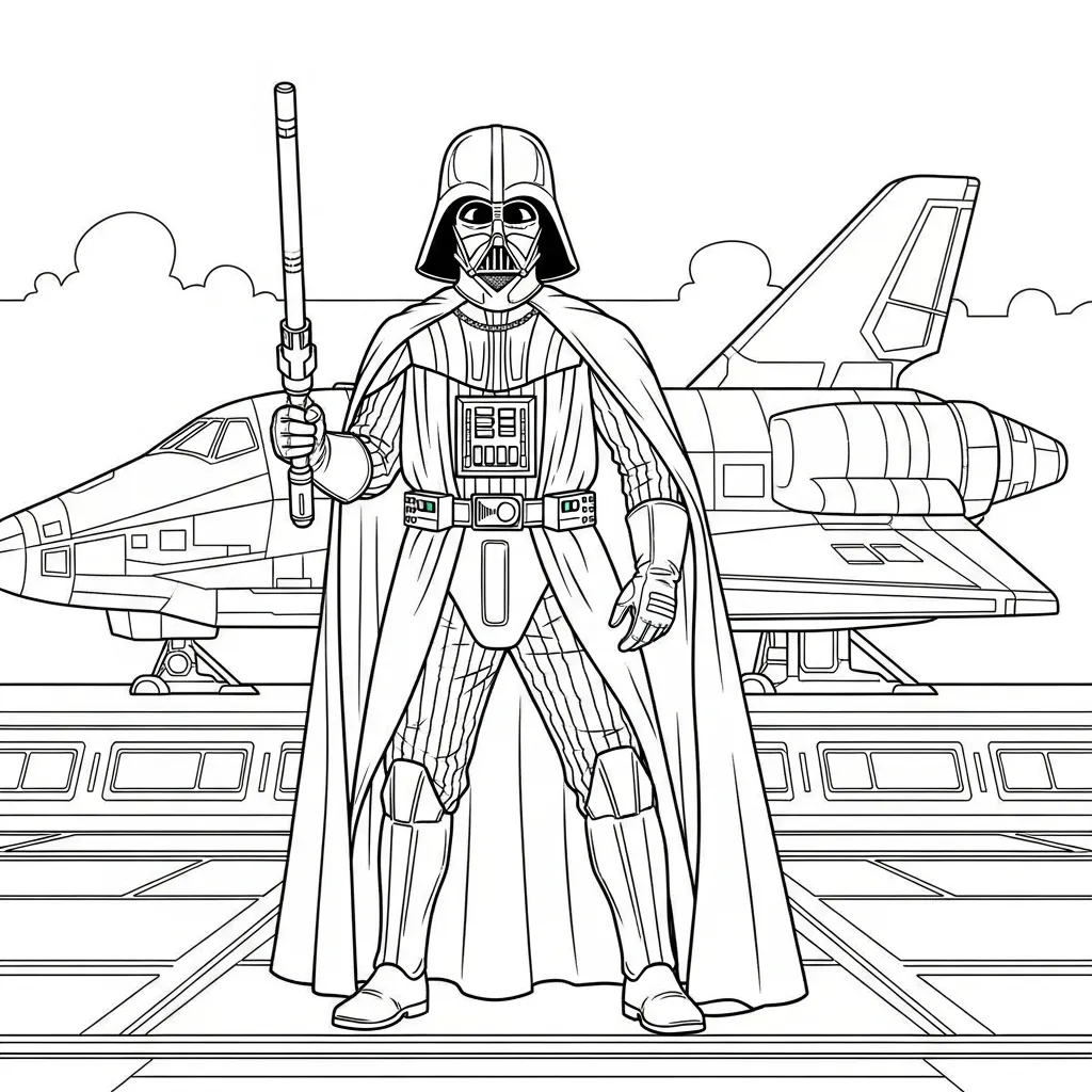 Darth Vader 18 para colorear para imprimir para niño de 6 años