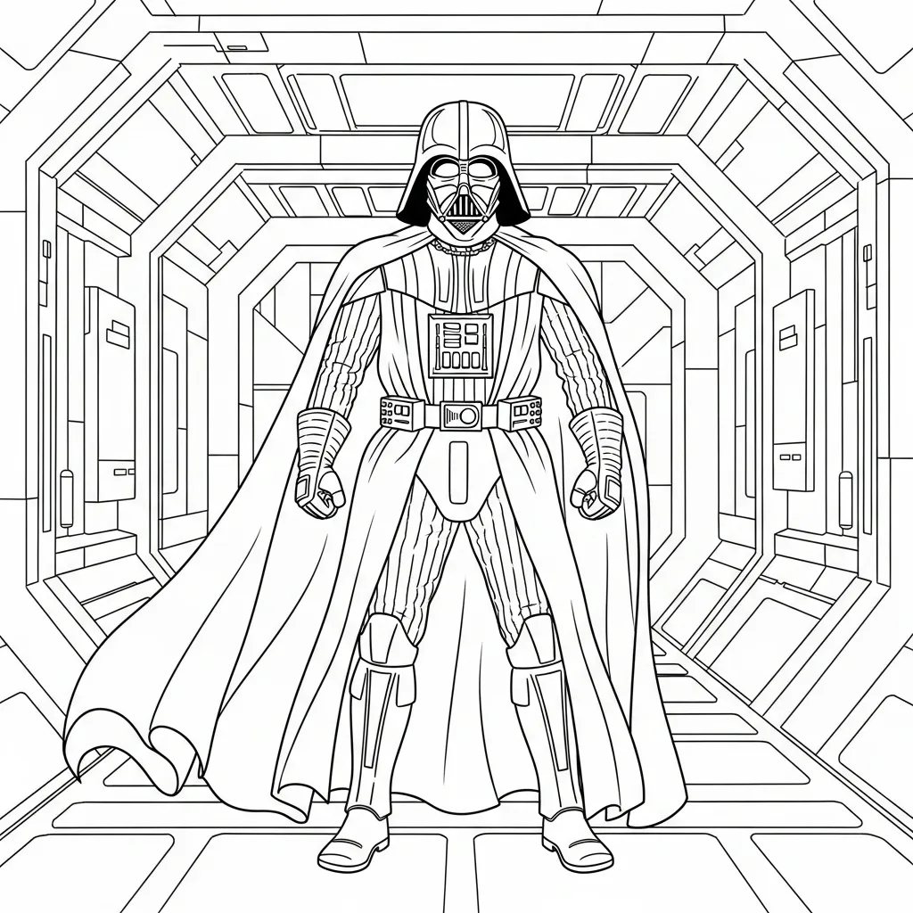 Darth Vader 26 para colorear para imprimir gratis pdf