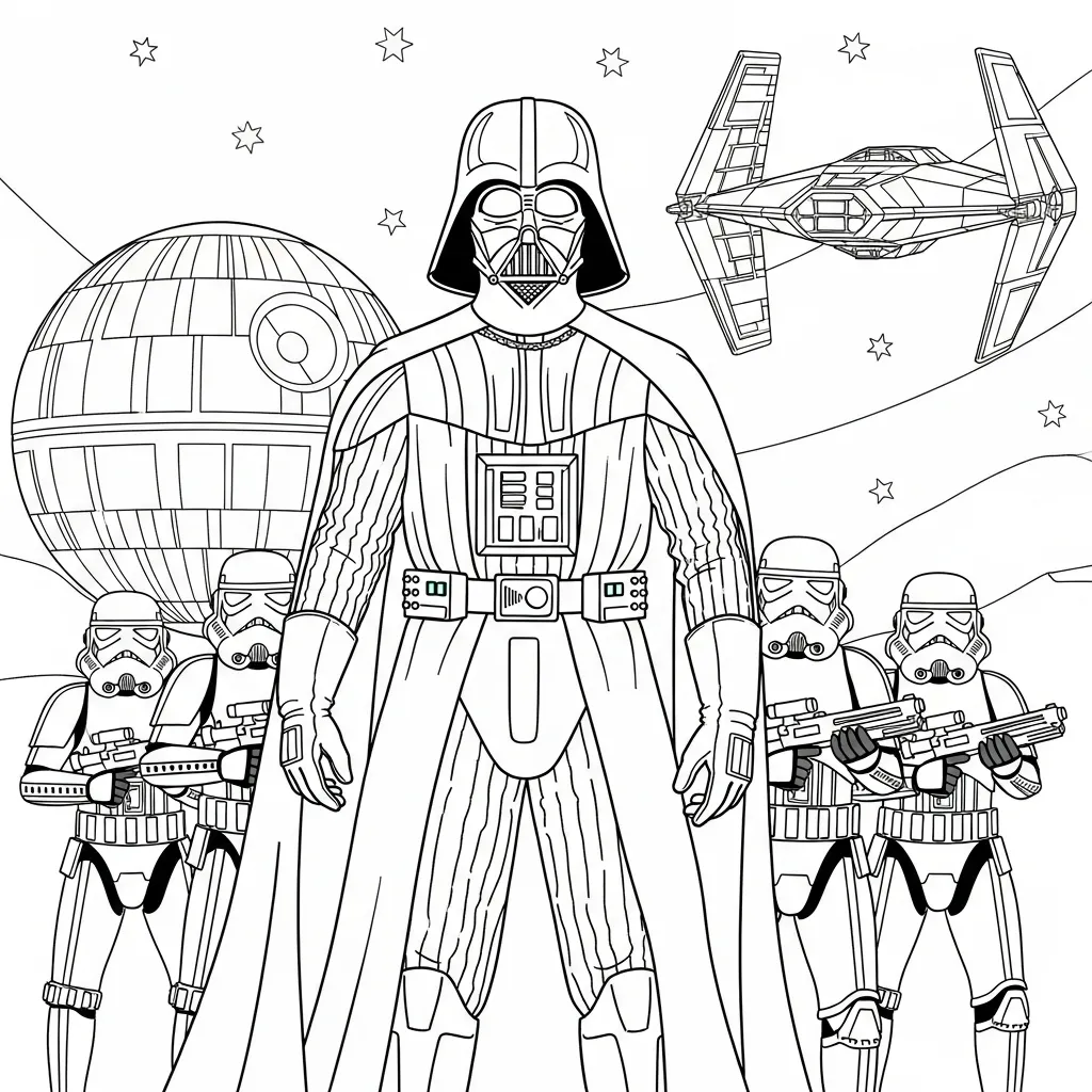 Darth Vader 3 para colorear para niños