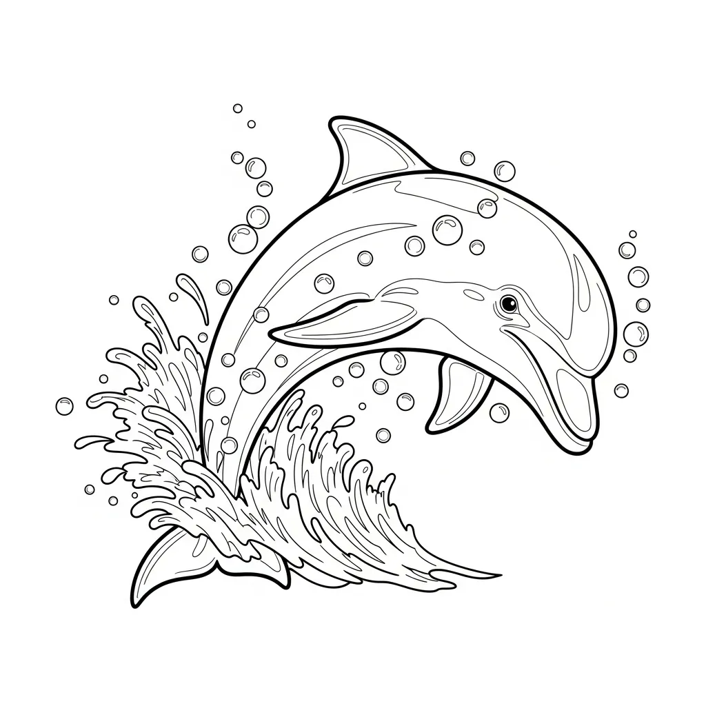Delfines para colorear y dibujo para imprimir