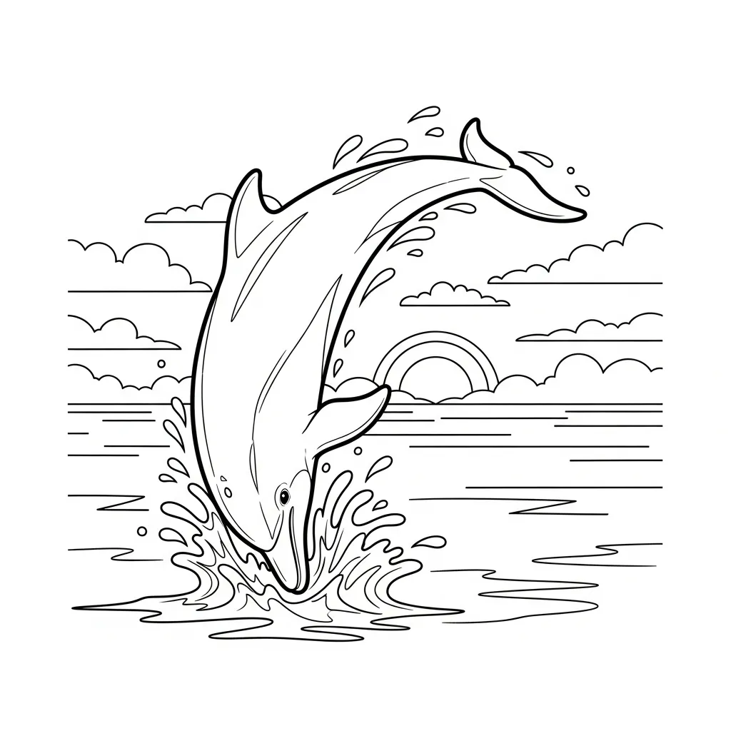Delfines para colorear en línea para niño