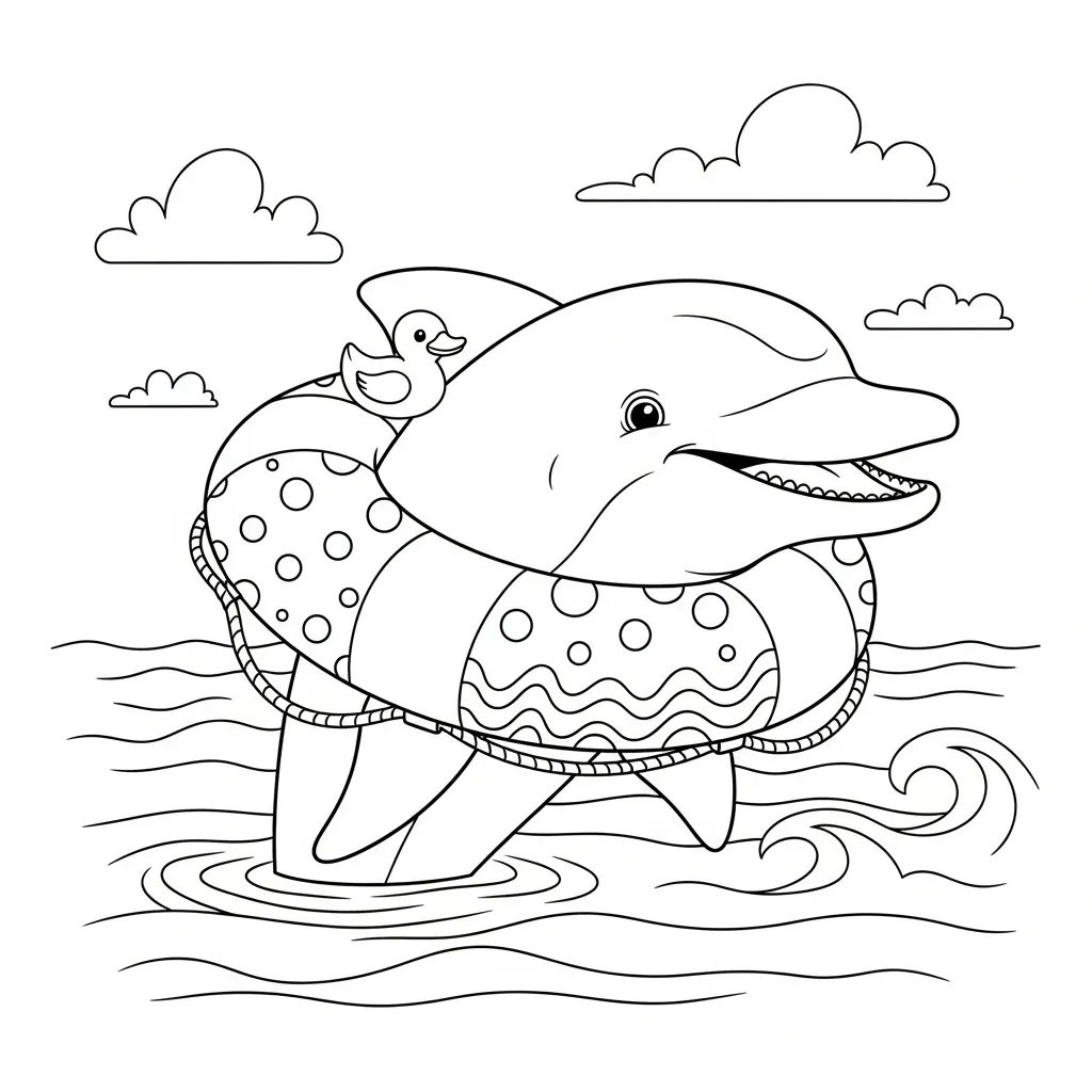 Delfines para colorear para imprimir gratis
