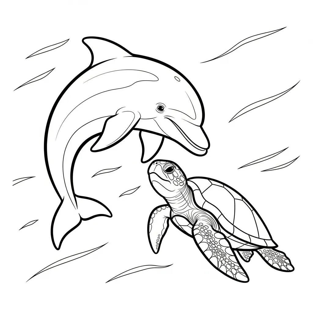 Delfines para colorear para imprimir gratis 1