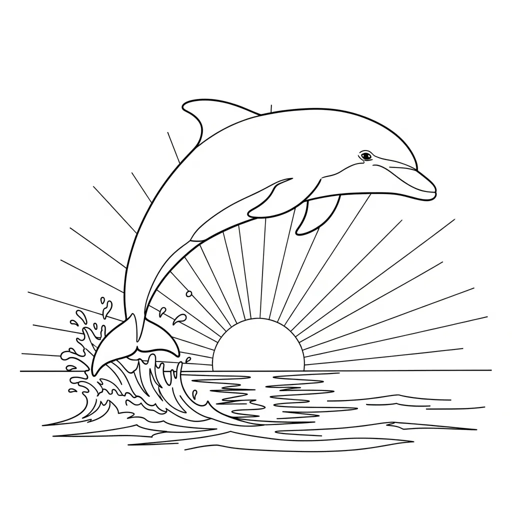 Delfines de niño para colorear para imprimir