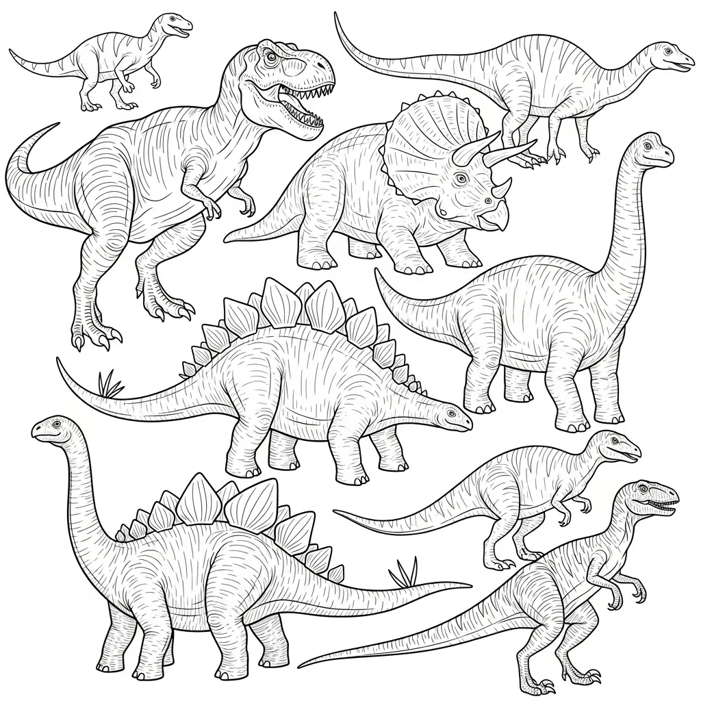 Dinosaurios de niño para colorear para imprimir 1