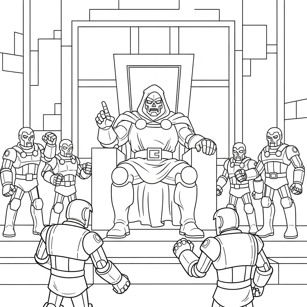 Doctor Doom 19 para colorear gratis en línea