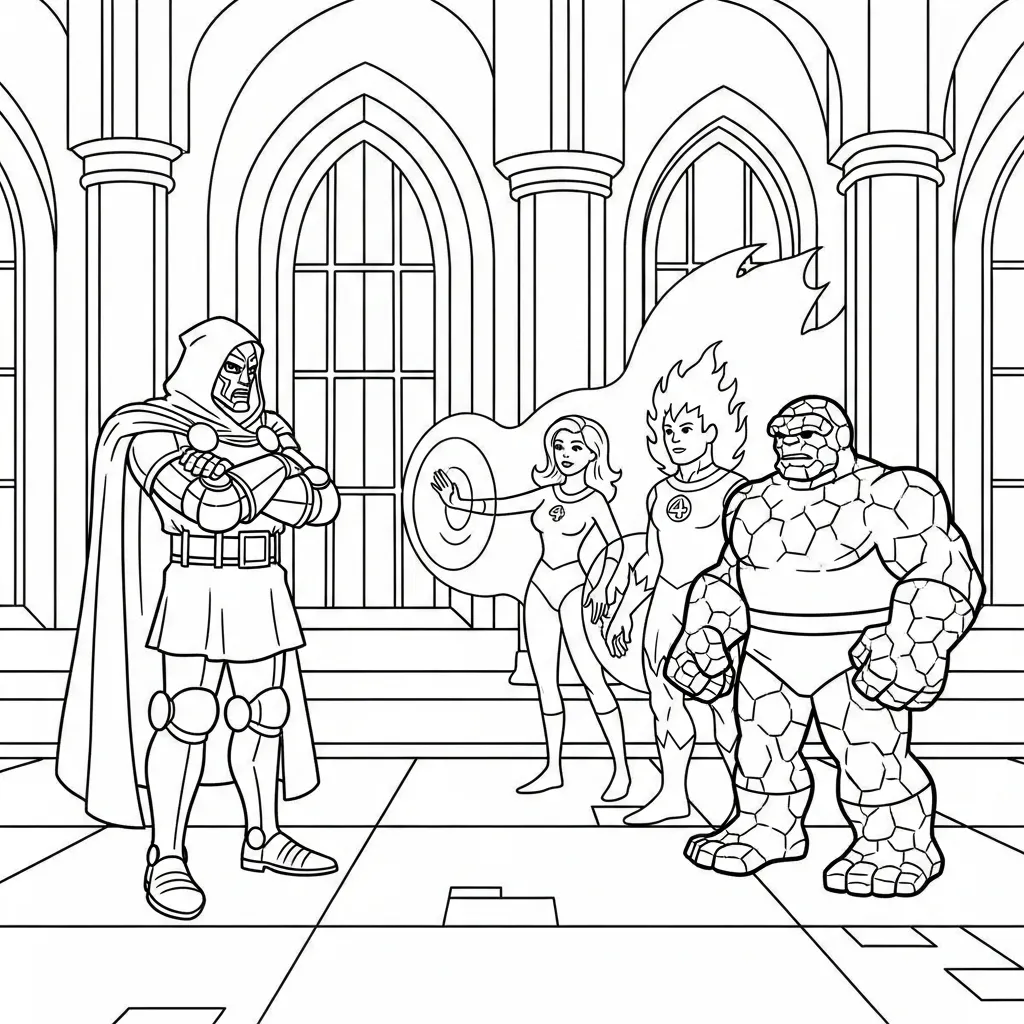 Doctor Doom 2 para colorear y recortar para imprimir gratis