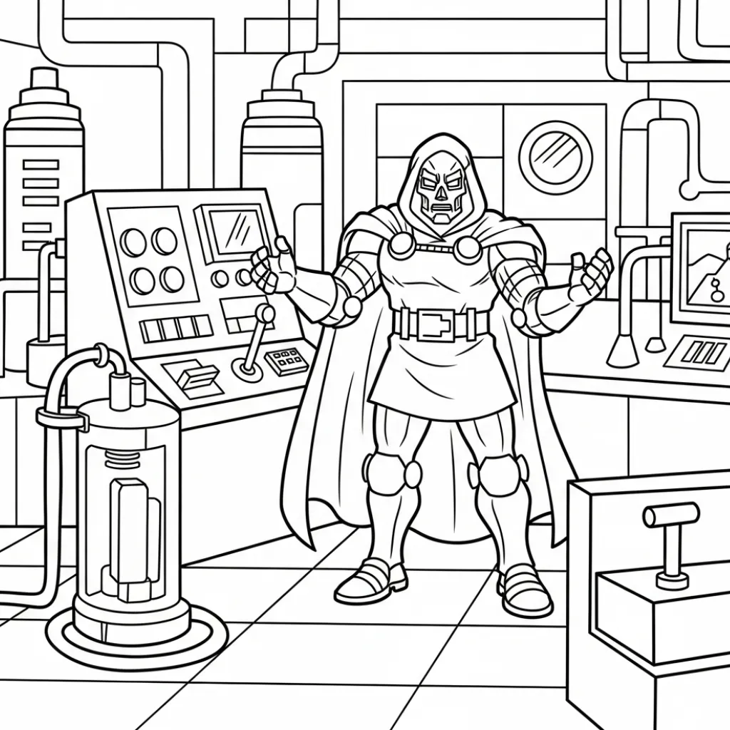 Doctor Doom 4 para colorear para imprimir para niño de 6 años