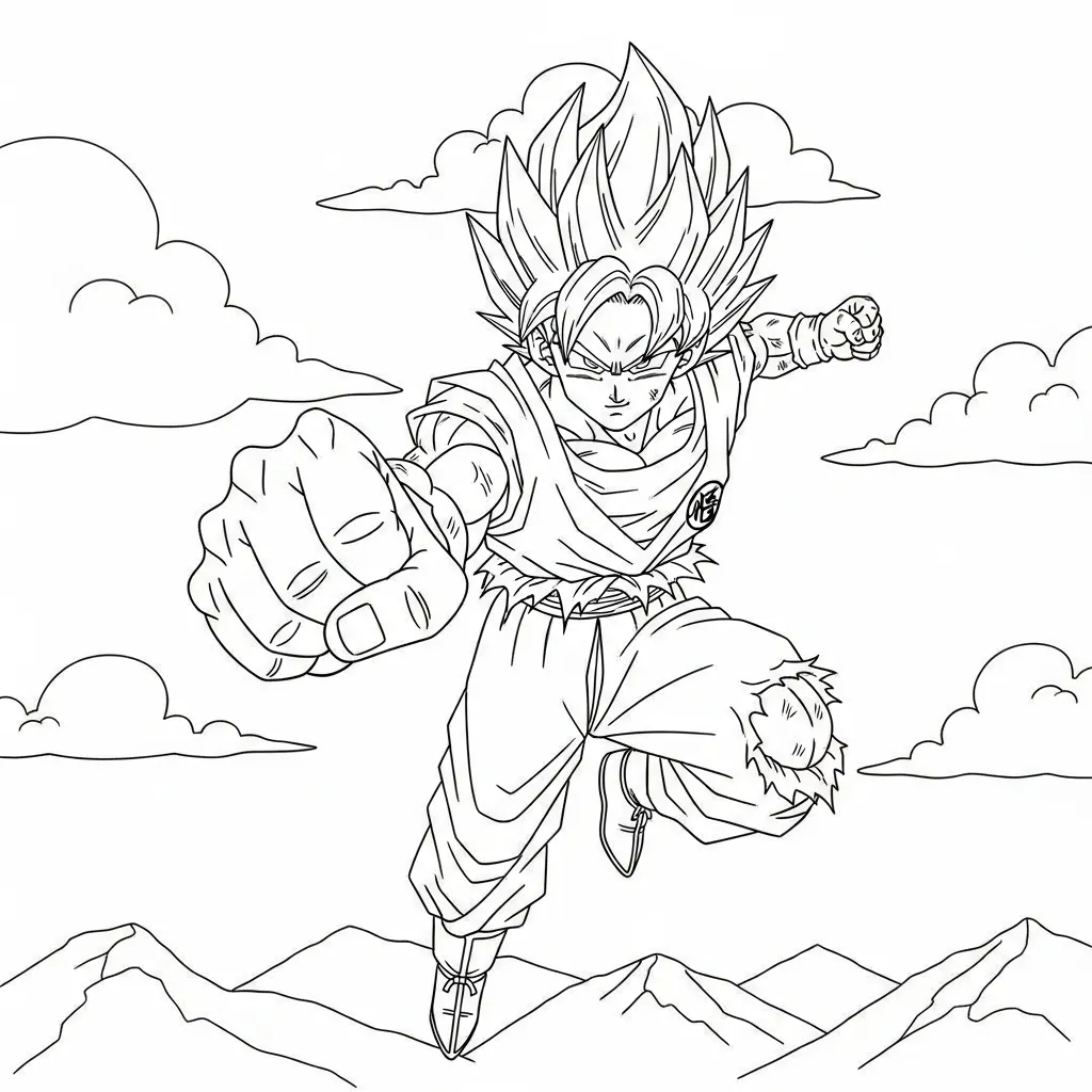 Dragon Ball Z Para Colorear para colorear para descargar