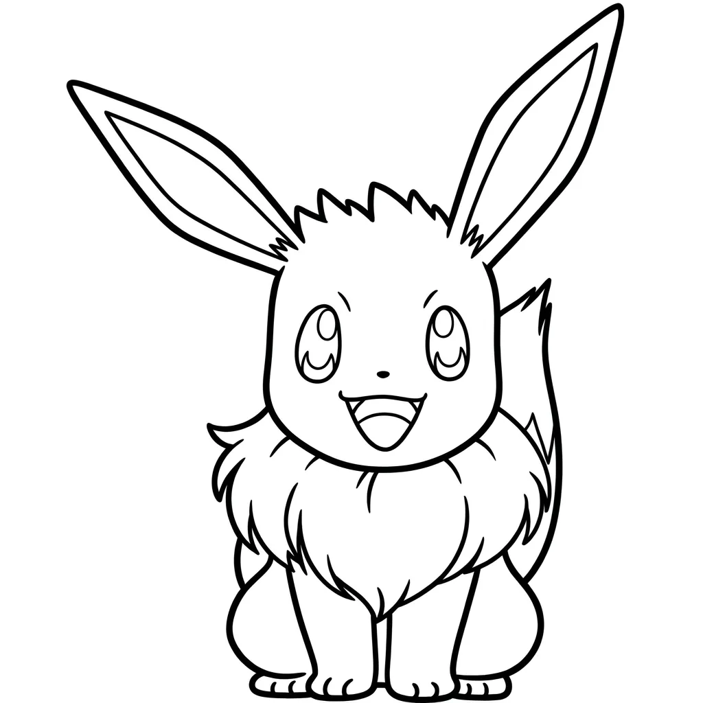 Eevee 1 para colorear y recortar para imprimir