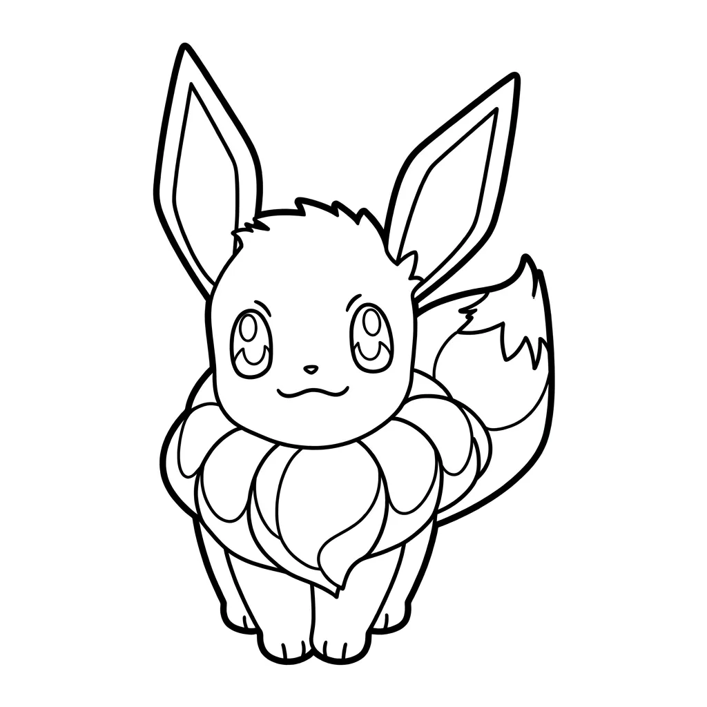 Eevee 16 para colorear para niño para imprimir