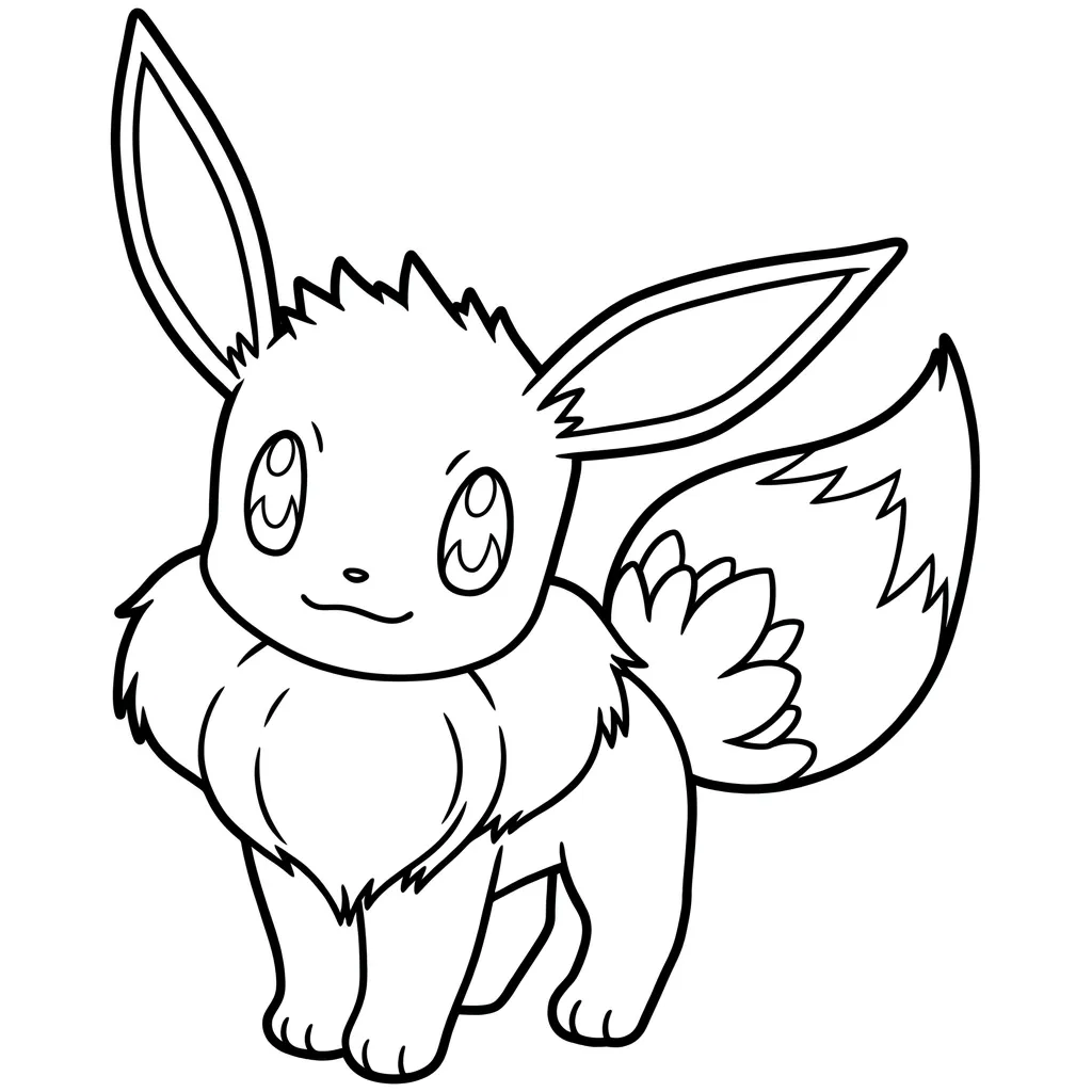 Eevee 2 para colorear para imprimir gratis