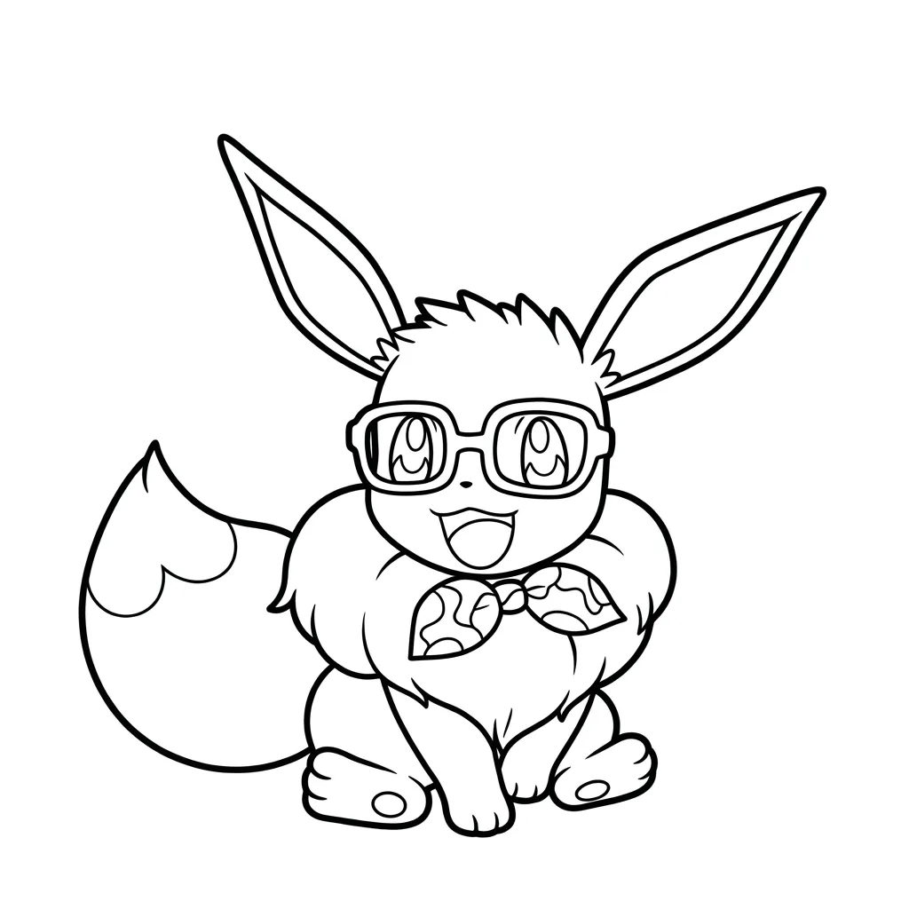 Eevee 22 para colorear para imprimir para niño de 4 años