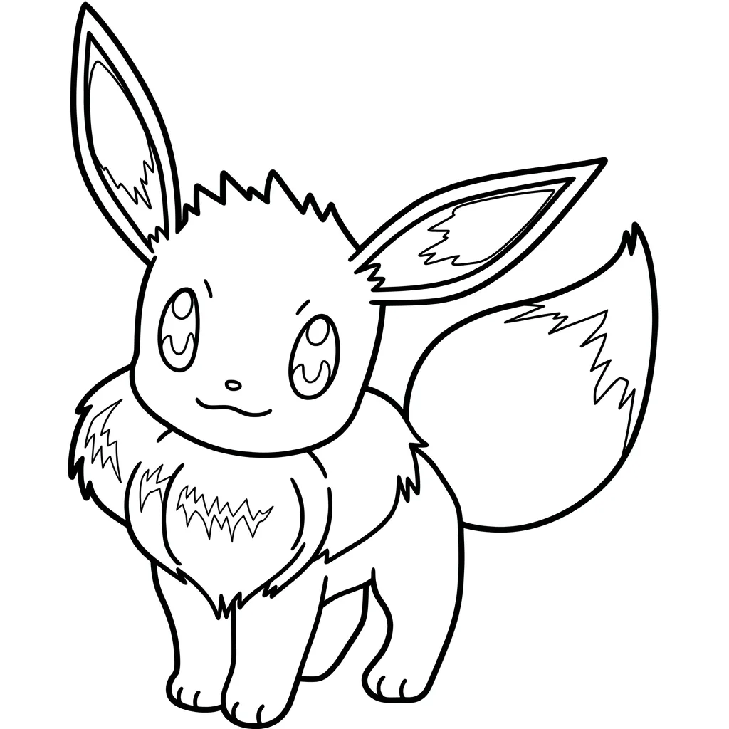 Eevee 5 para colorear para imprimir para niño de 10 años