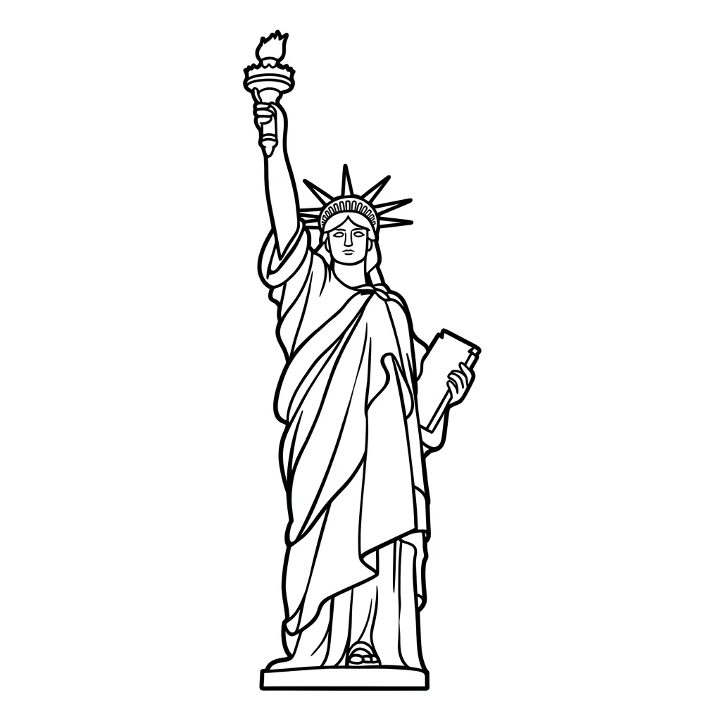 Estatua de la Libertad 1 para colorear y dibujos