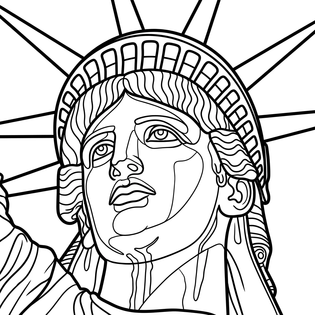 Estatua de la Libertad 18 para colorear para bebé para imprimir