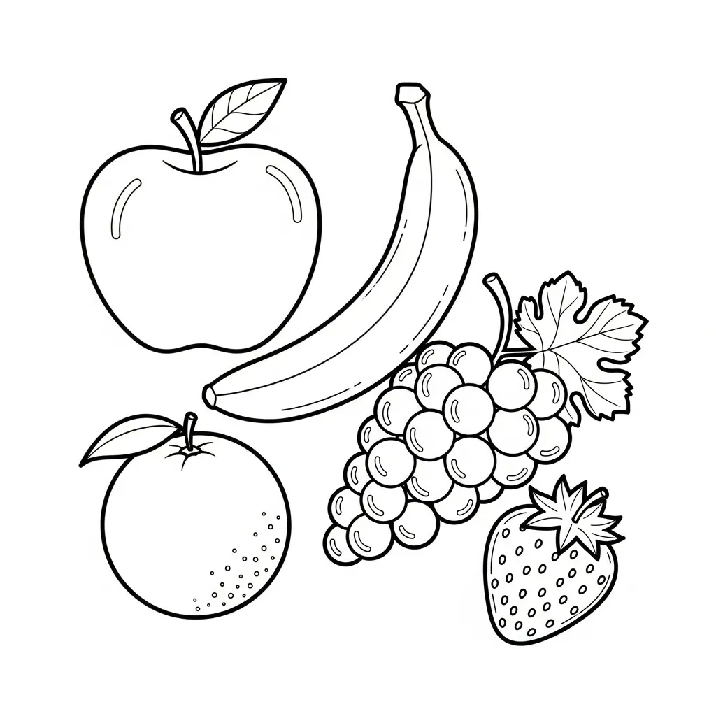 Frutas Para Colorear para colorear para niño de 5 años
