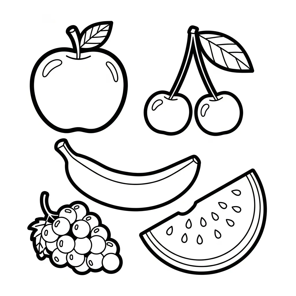 Frutas Para Colorear para colorear y recortar para imprimir