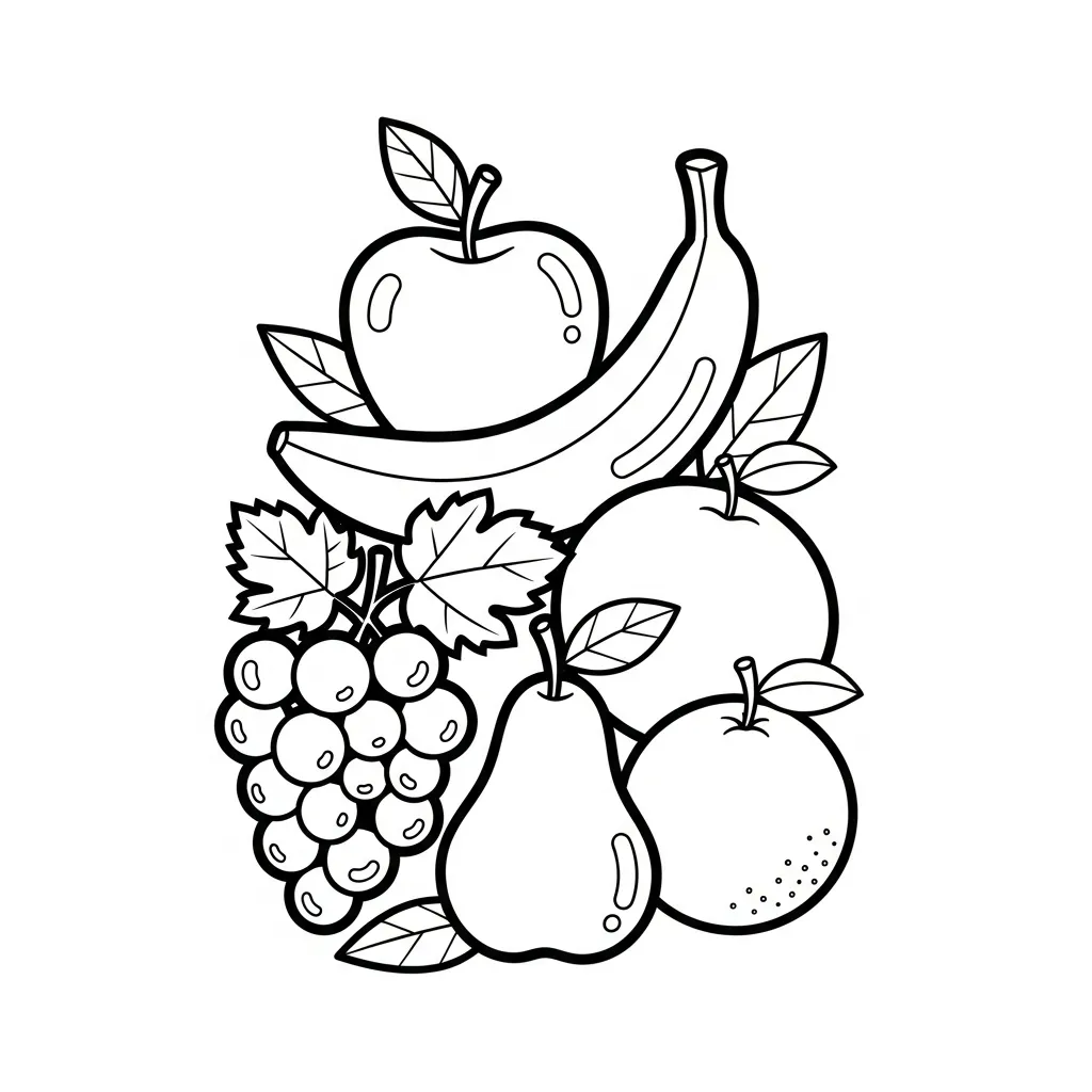 Frutas Para Colorear para colorear para imprimir para niño de 2 años
