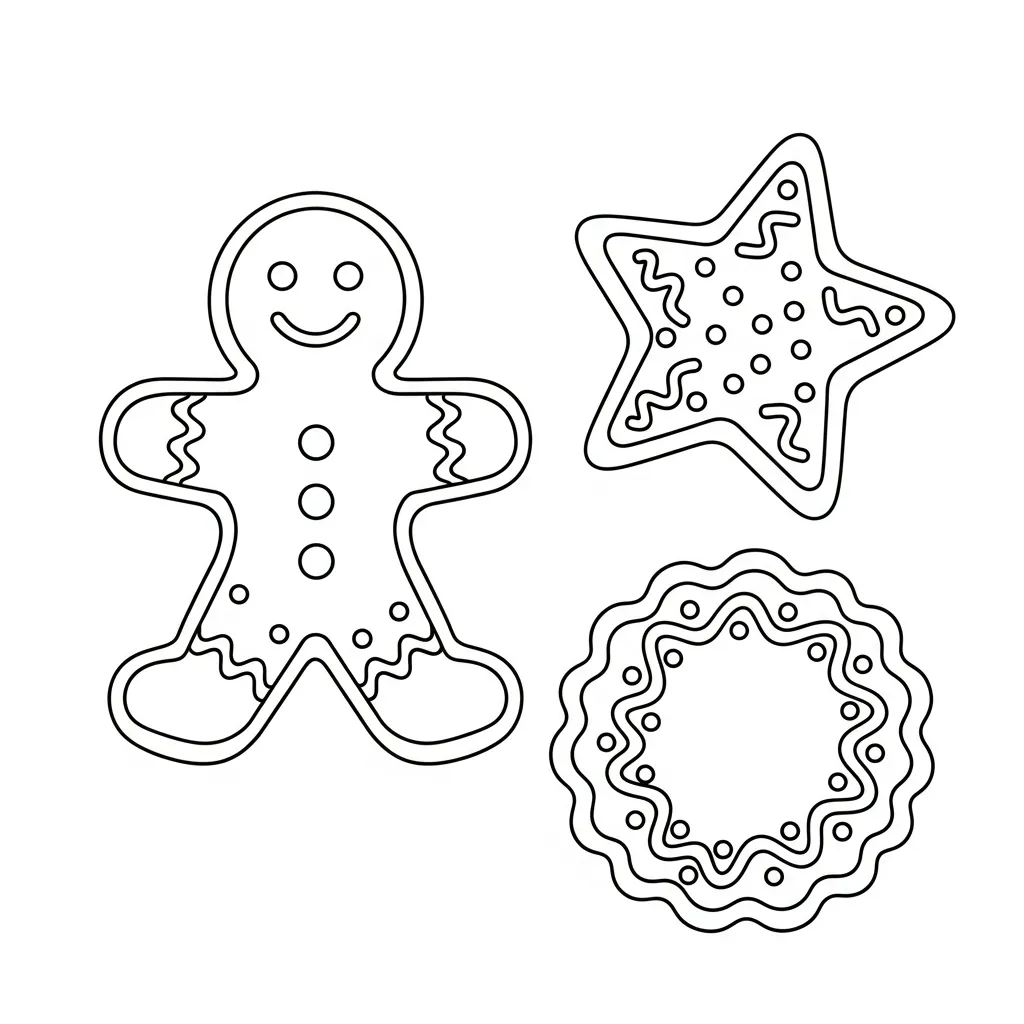 Galleta de Jengibre Para Colorear para colorear para niños para imprimir gratis 1
