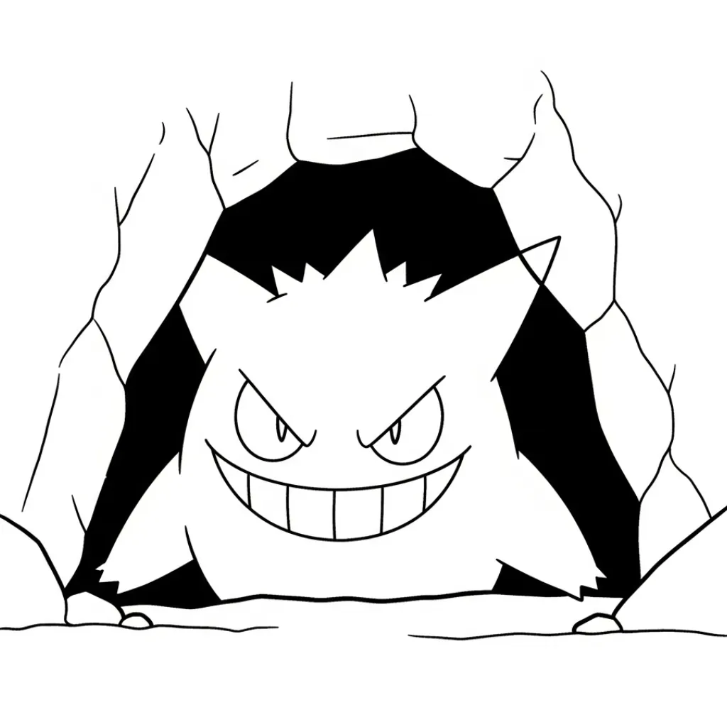 Gengar 13 para colorear para niño gratis