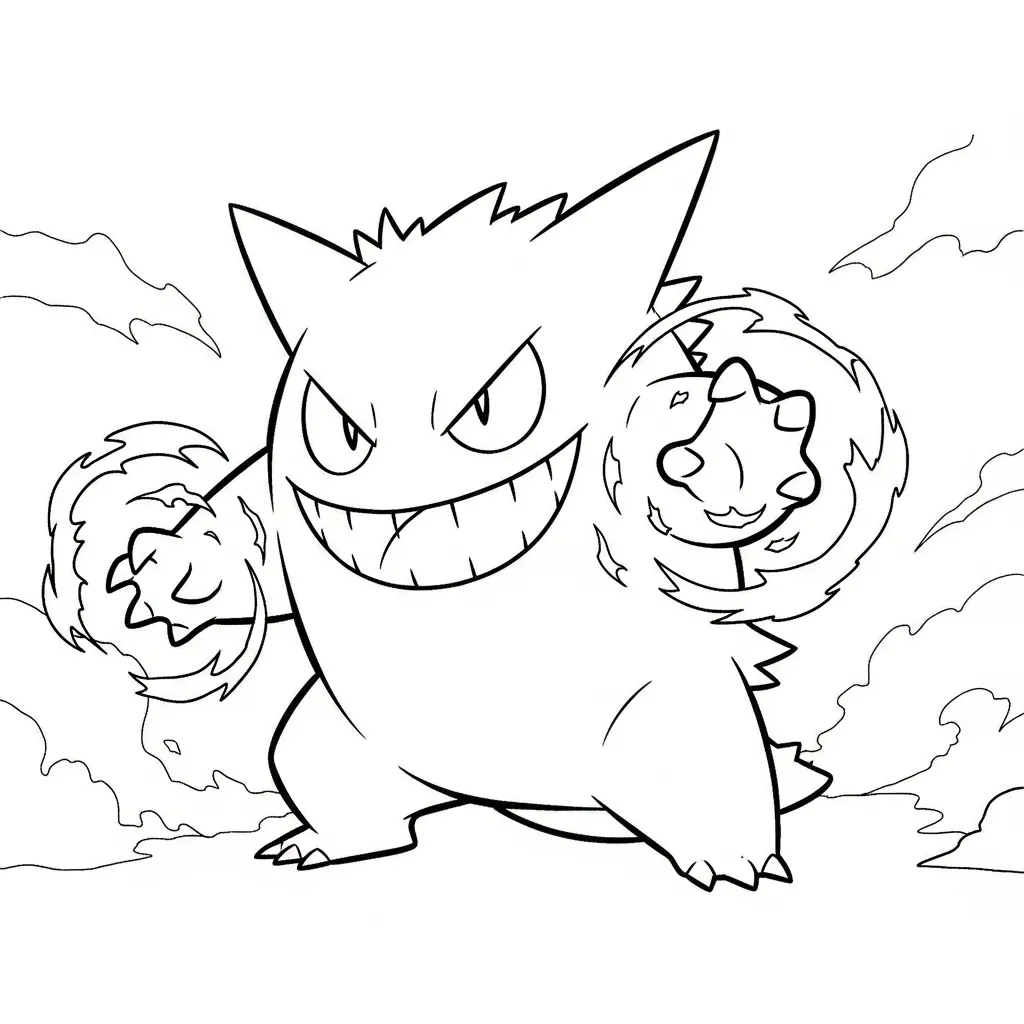 Gengar 21 para colorear para imprimir gratis