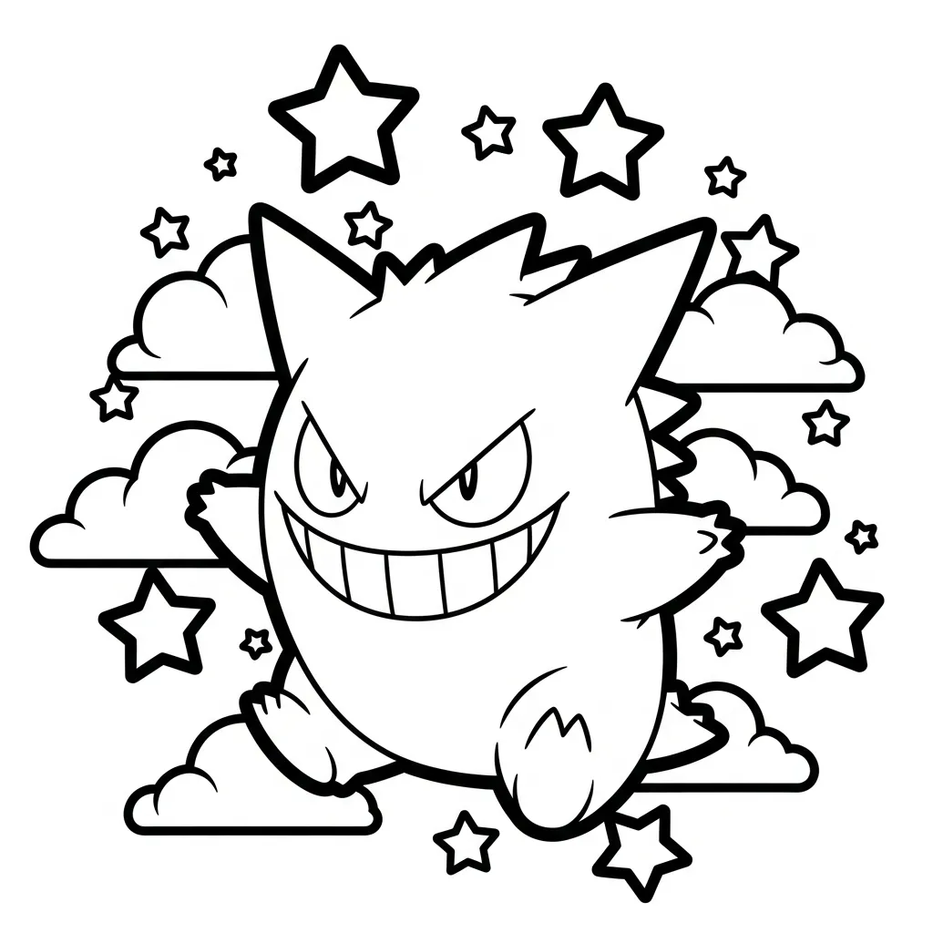 Gengar 22 para colorear para niño de 5 años
