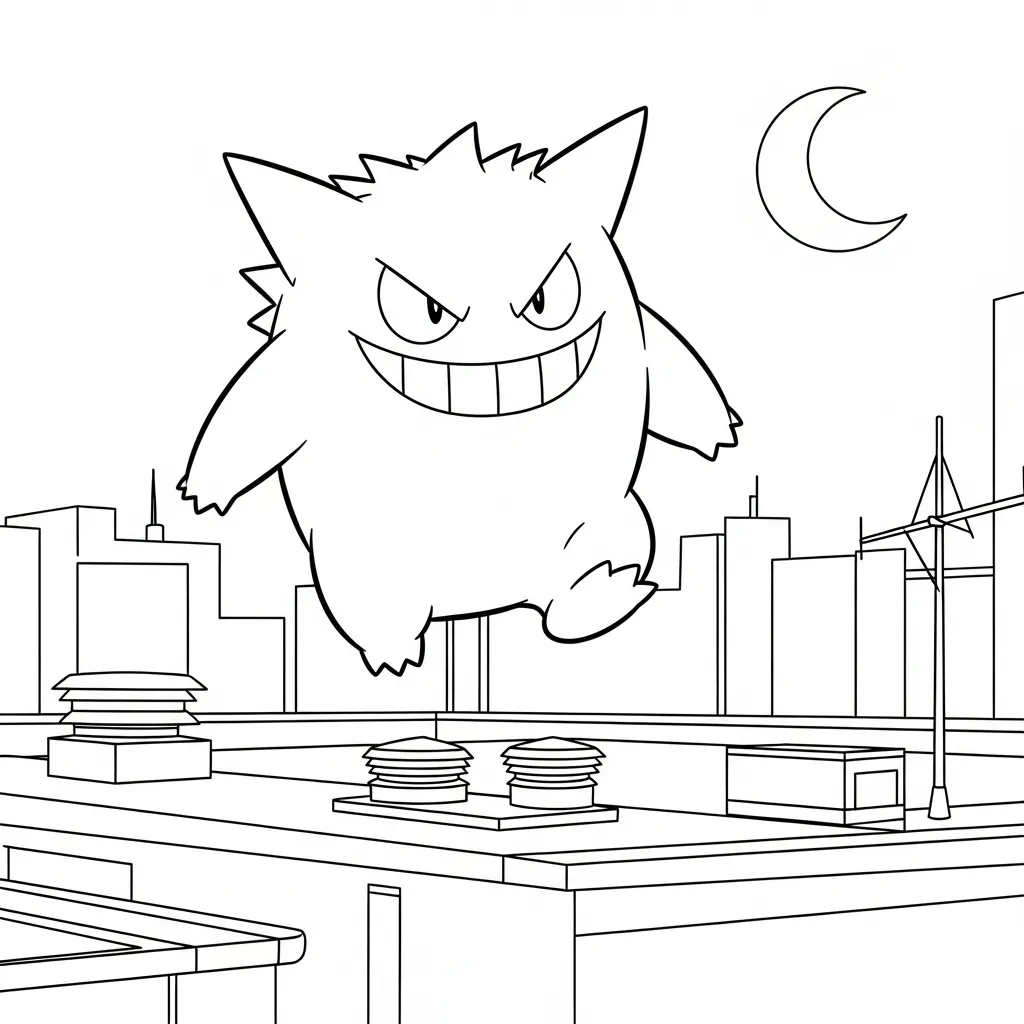 Gengar 24 para colorear para imprimir kawaii