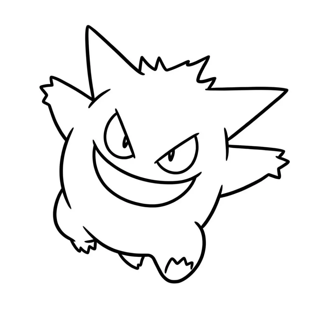 Gengar 5 para colorear para imprimir pdf gratis