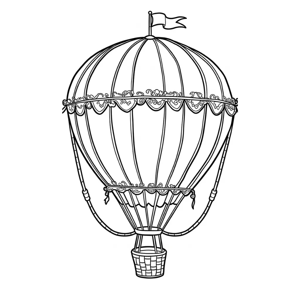 Colección de Globo Aerostatico para colorear