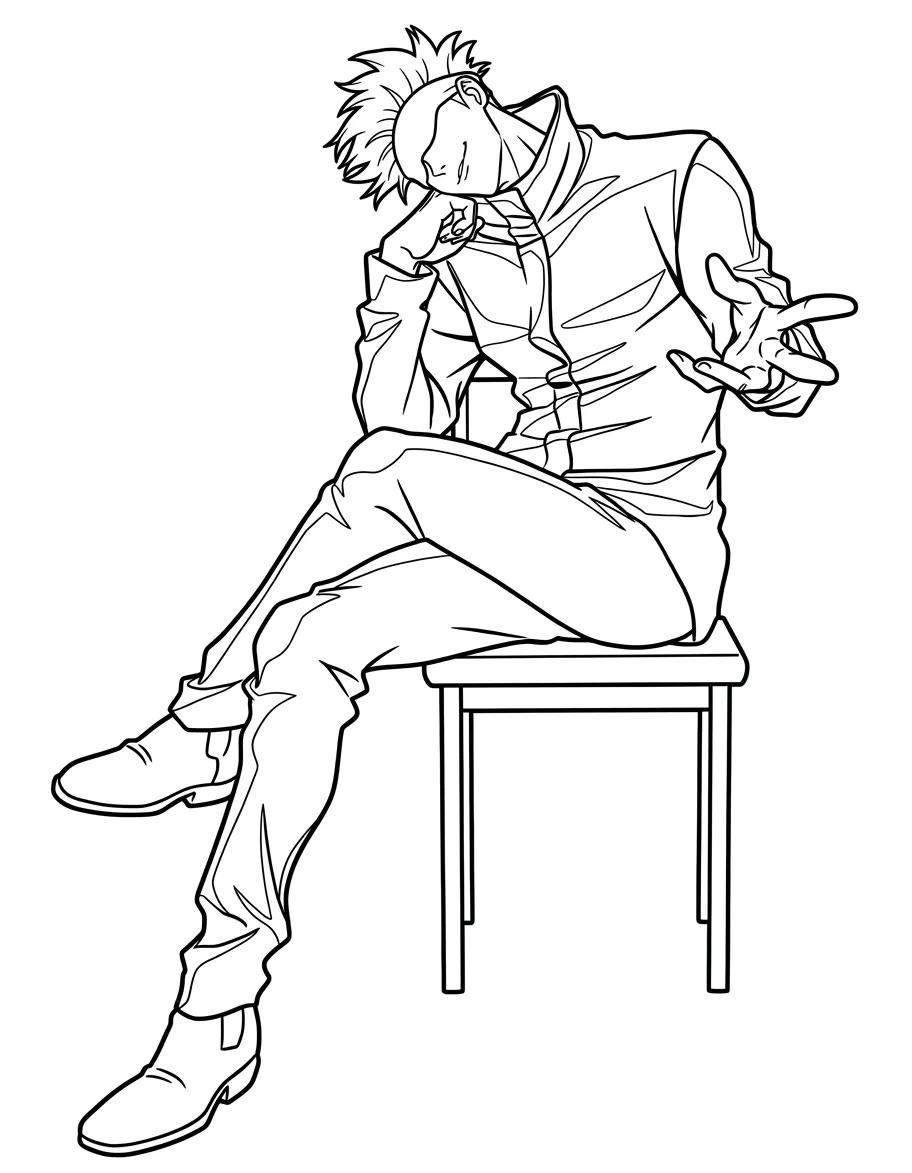 Gojo Satoru 10 para colorear gratis para imprimir