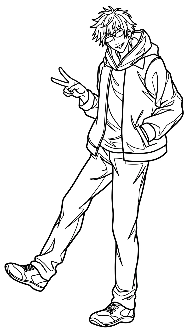 Gojo Satoru 13 para colorear para imprimir pdf gratis