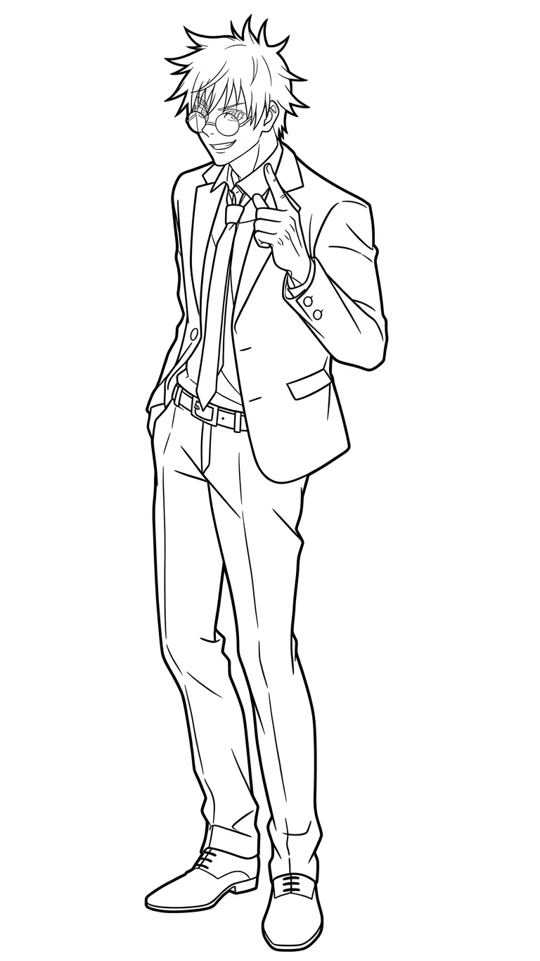 Gojo Satoru 2 para colorear y aprendizaje