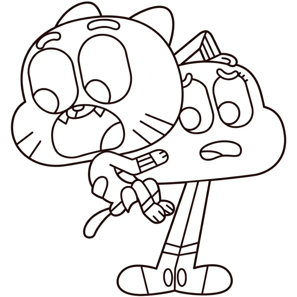 Gumball 13 para colorear para imprimir para niño de 4 años