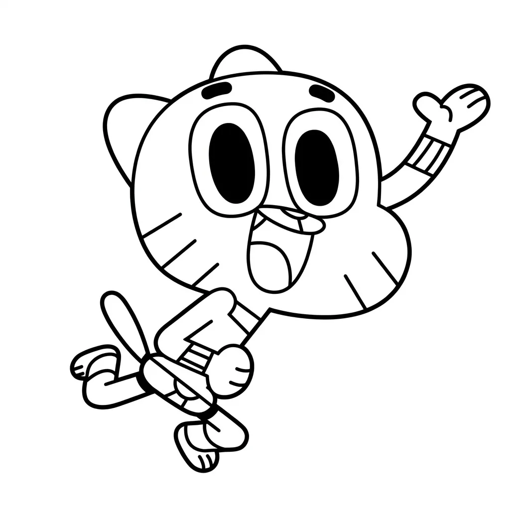 Gumball 27 para colorear para niño gratis