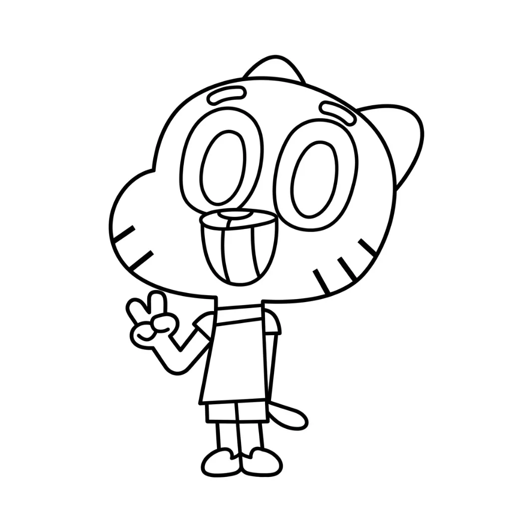 Gumball 28 para colorear para imprimir para niño de 4 años