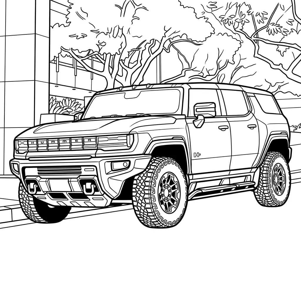 Hummer 18 para colorear para niño de 4 años