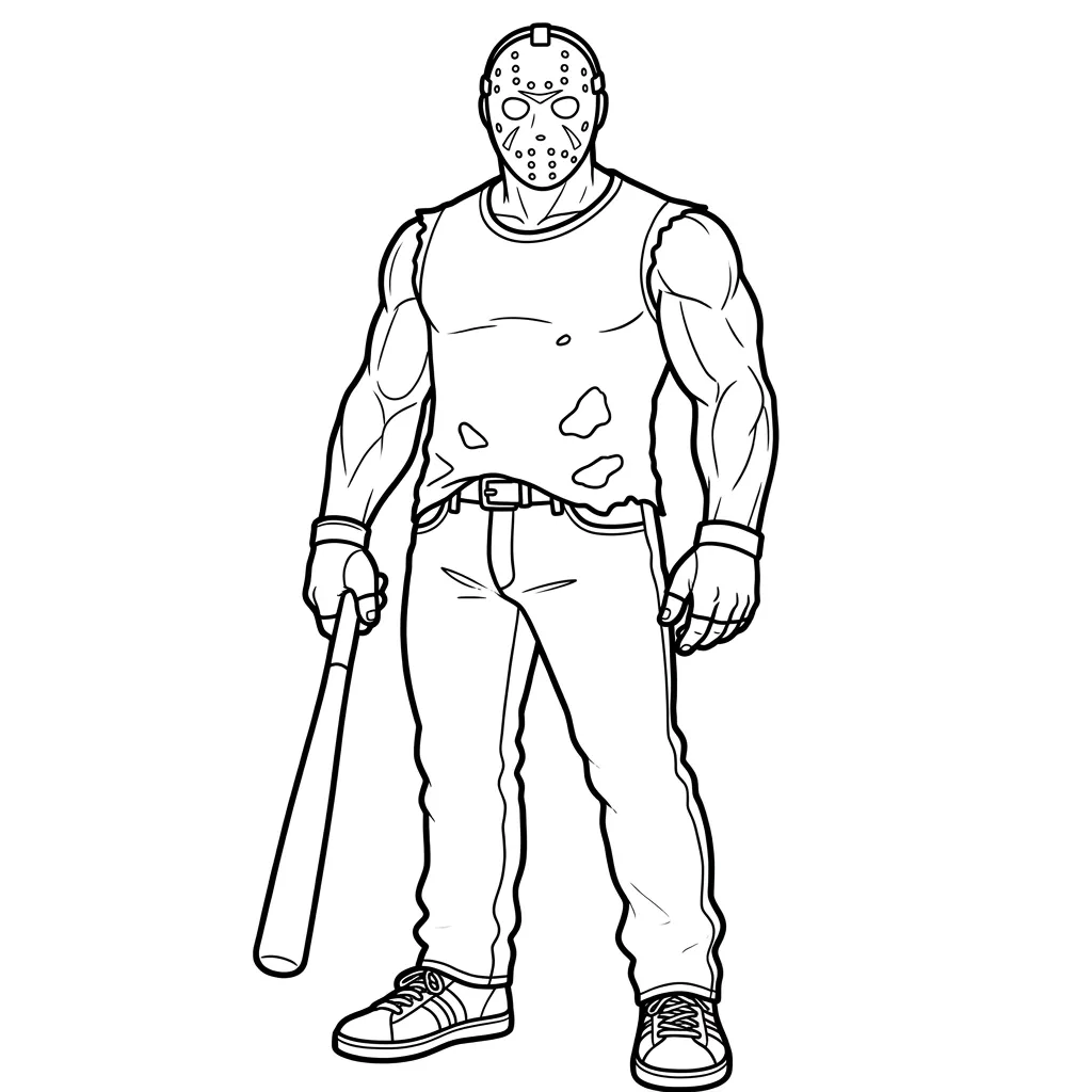 Jason Voorhees 12 para colorear para imprimir para niños