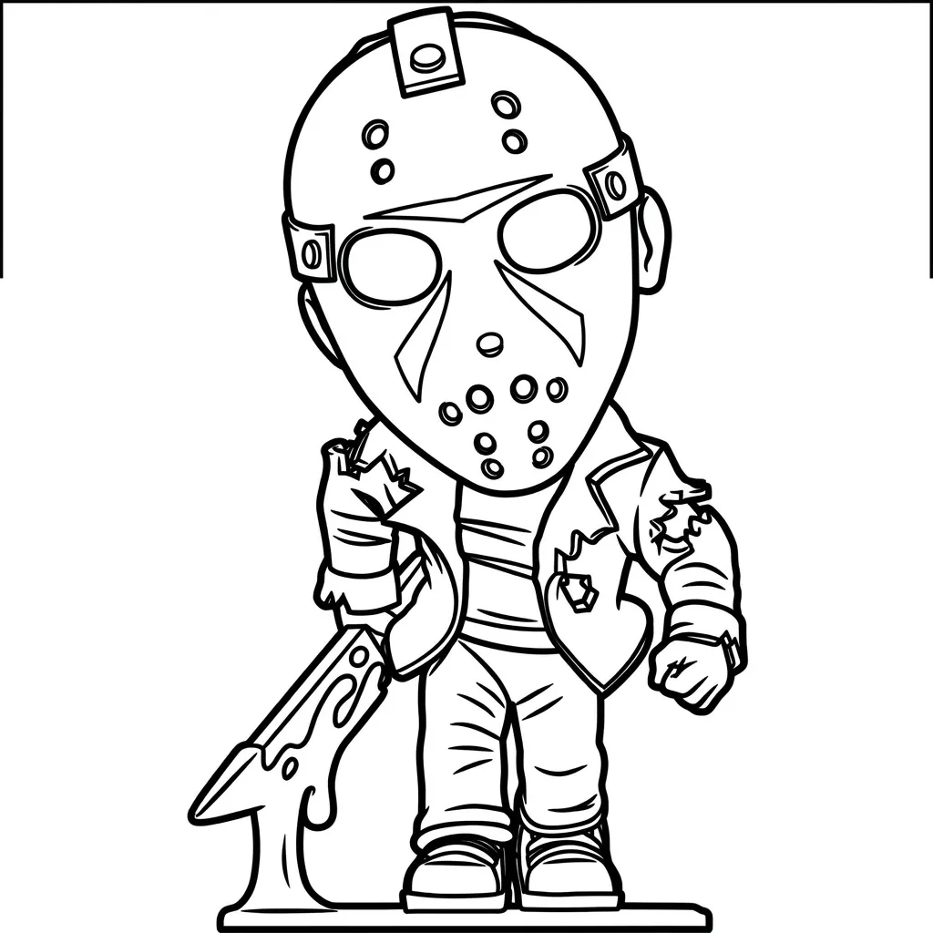 Jason Voorhees 14 para colorear para imprimir a4