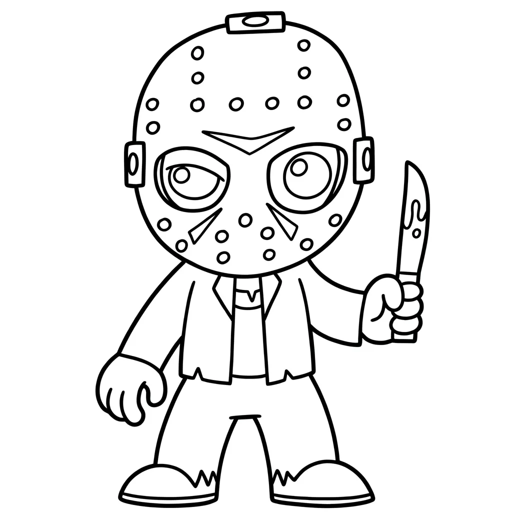 Jason Voorhees 15 para colorear para imprimir para niño de 12 años
