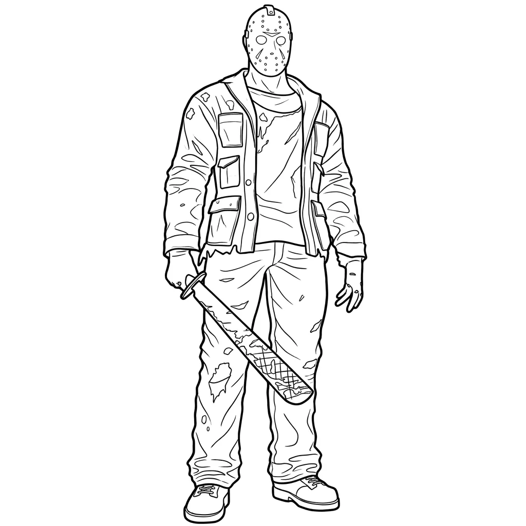 Jason Voorhees 3 para colorear para imprimir para niños