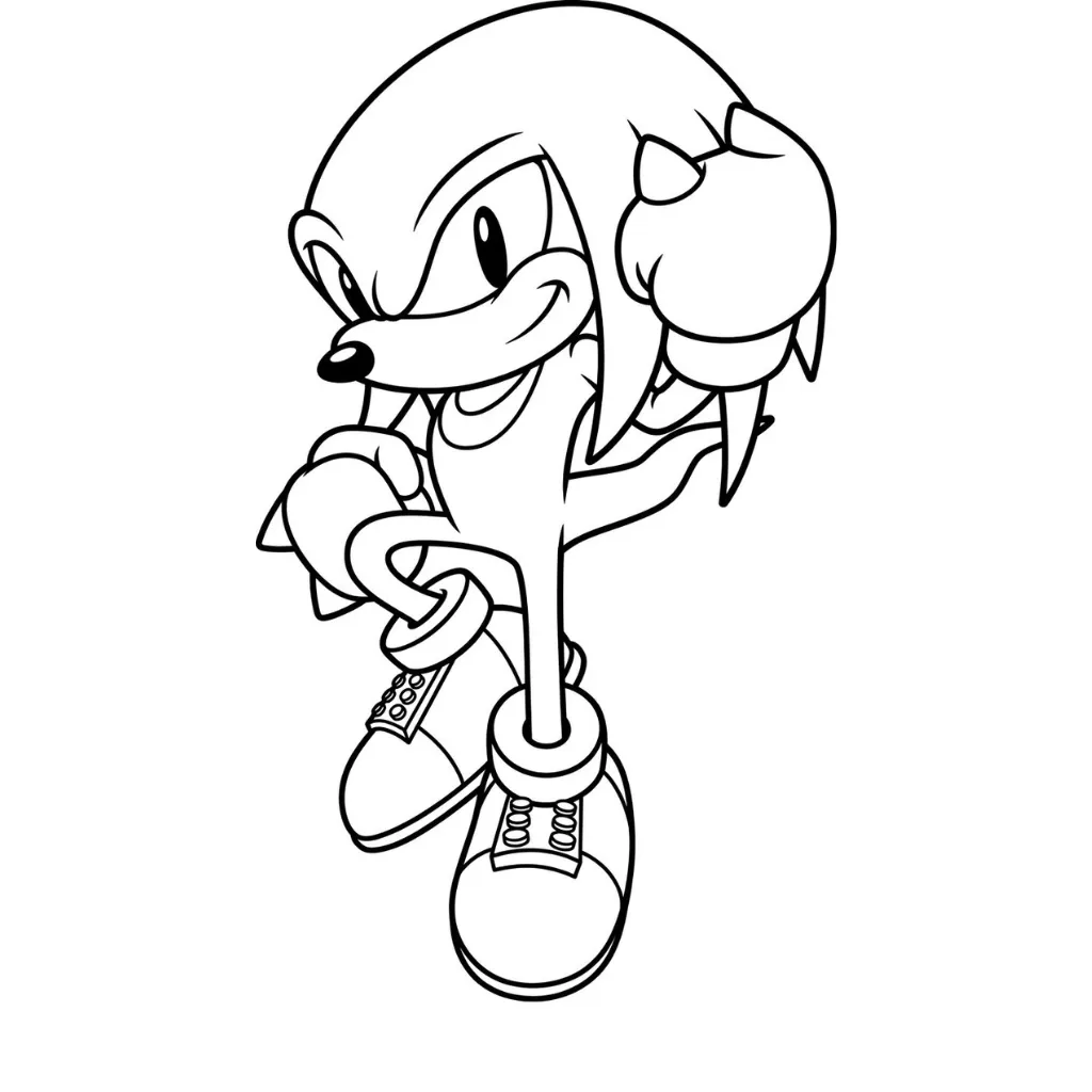 Knuckles 21 para colorear para imprimir para niño de 10 años