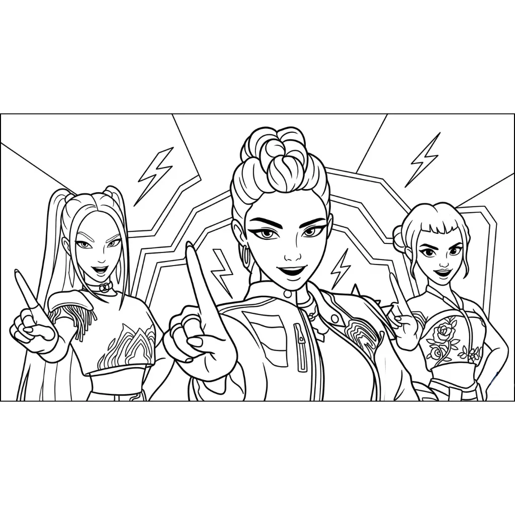 KPop Demon Hunters 1 para colorear para imprimir gratis