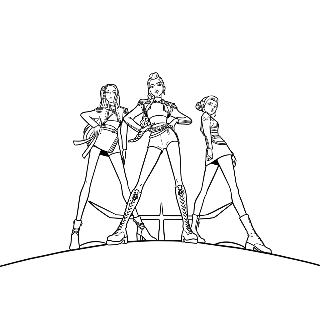 KPop Demon Hunters 14 para colorear en línea