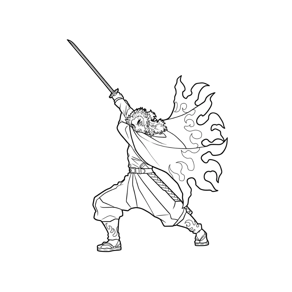 Kyojuro Rengoku 11 para colorear y dibujos