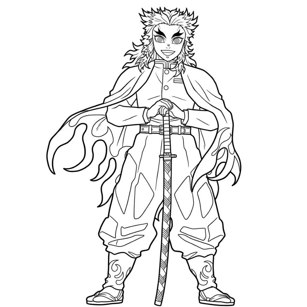 Kyojuro Rengoku 23 para colorear para imprimir gratis