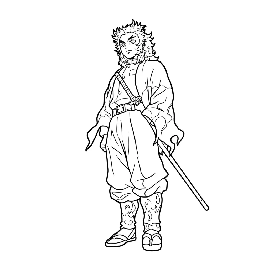 Kyojuro Rengoku 25 para colorear para niño
