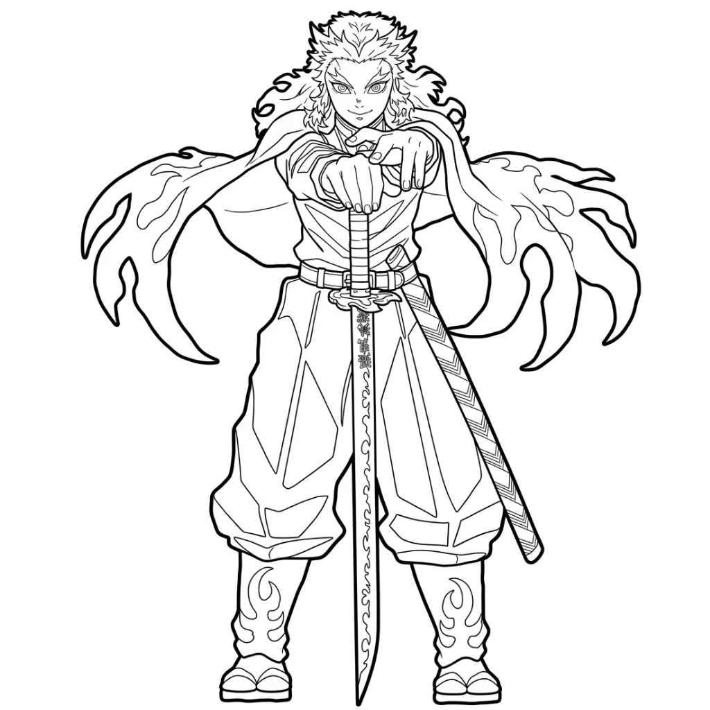 Kyojuro Rengoku 6 para colorear y dibujos