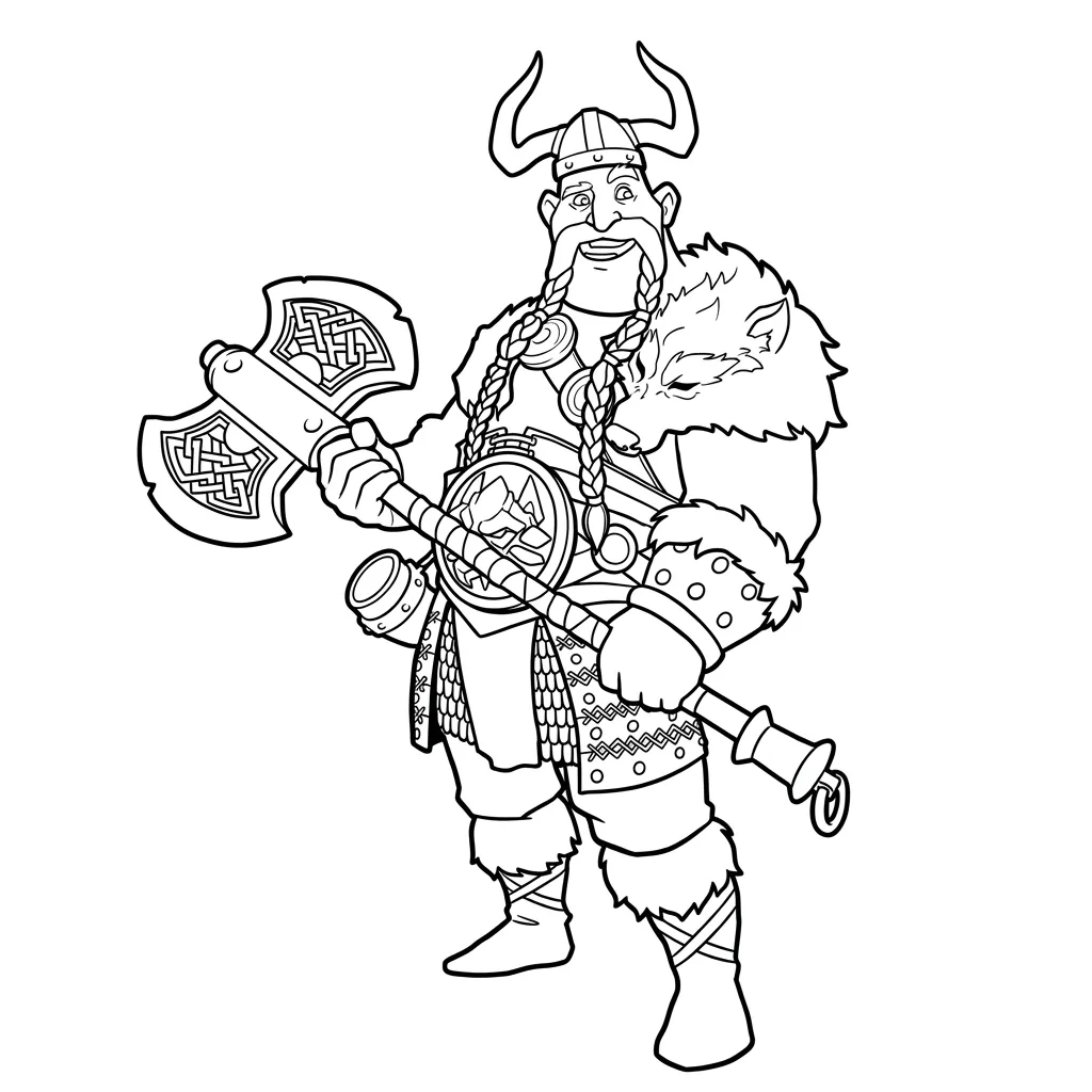 Las Vikingas 1 para colorear y aprendizaje