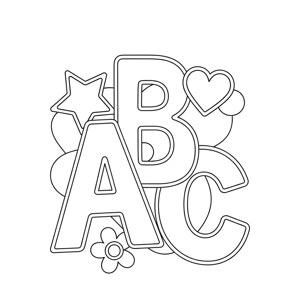 Letras Para Colorear para colorear para bebé para imprimir